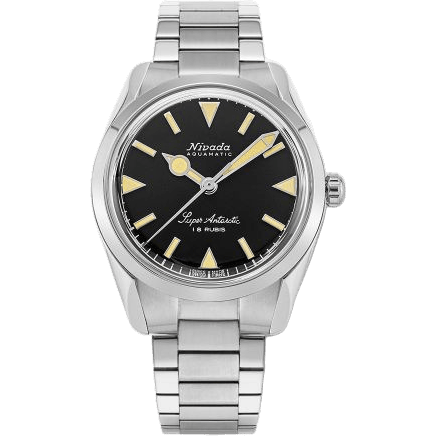 Super Antarctic 35 Black - Beige Luminova / Stainless Steel / Flat Link