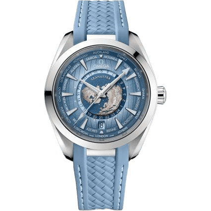 Seamaster Aqua Terra 150M Master Chronometer 43 Worldtimer Stainless Steel / Summer Blue / Rubber