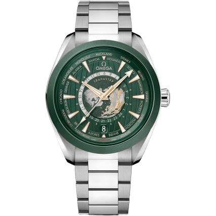 Seamaster Aqua Terra 150M Master Chronometer 43 Worldtimer Stainless Steel - Ceramic / Green / Bracelet
