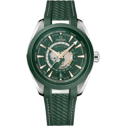 Seamaster Aqua Terra 150M Master Chronometer 43 Worldtimer Stainless Steel - Ceramic / Green / Rubber