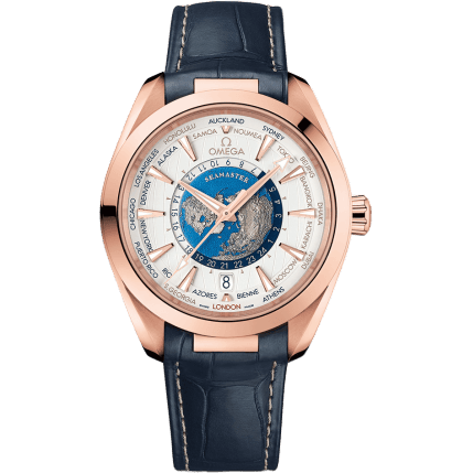 Seamaster Aqua Terra 150M Master Chronometer 43 Worldtimer Sedna Gold / Silver / Alligator