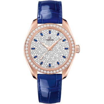 Seamaster Aqua Terra 150M Master Chronometer 34 Sedna Gold / Diamond / Snow Sapphire / Alligator