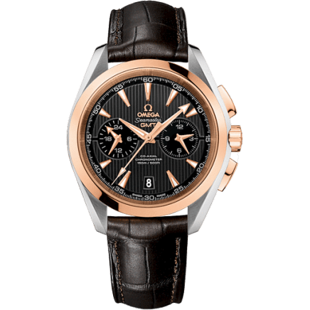 Seamaster Aqua Terra 150M Co-Axial 43 GMT Chronograph Stainless Steel / Red Gold / Grey