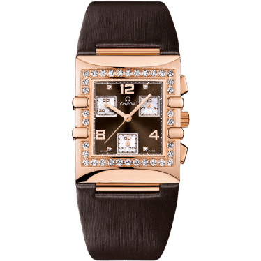 Constellation Quadra Quartz 28 Chronograph Red Gold / Diamond / Brown / Fabric