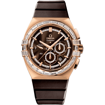 Constellation Co-Axial 41 Chronograph Double Eagle Red Gold / Baguette / Brown / Rubber