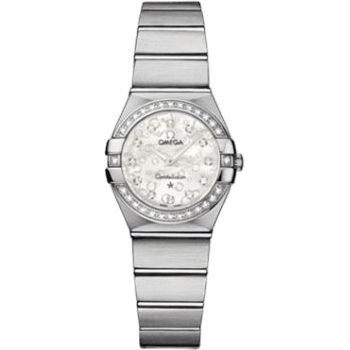 Constellation Quartz 24 Brushed Stainless Steel / Diamond / Silver Omega
