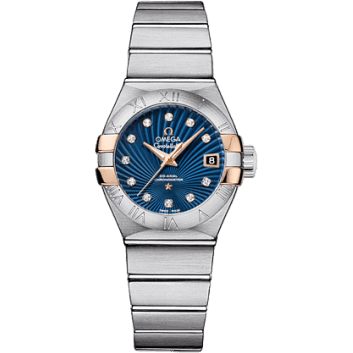 Constellation Co-Axial 27 Brushed Stainless Steel / Red Gold Claws / Blue Supernova