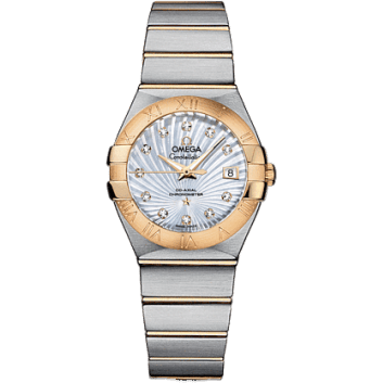 Constellation Co-Axial 27 Brushed Stainless Steel / Yellow Gold / MOP Supernova