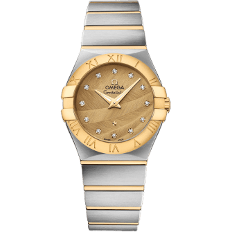 Constellation Quartz 27 Brushed Stainless Steel / Yellow Gold / Champagne Feather