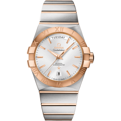 Constellation Co-Axial 38 Co-Axial Day-Date Stainless Steel / Red Gold / Silver