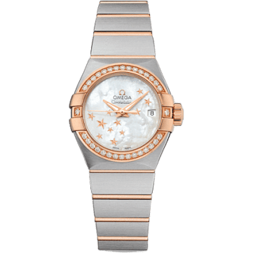 Constellation Co-Axial 27 Brushed Stainless Steel / Red Gold / Diamond / MOP Stars
