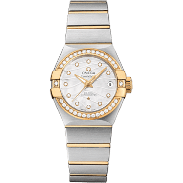 Constellation Co-Axial 27 Brushed Stainless Steel / Yellow Gold / Diamond / Wavy MOP