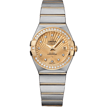 Constellation Co-Axial 27 Brushed Stainless Steel / Yellow Gold / Diamond Bezel / Champagne Supernova