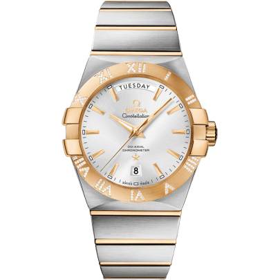 Constellation Co-Axial 38 Day-Date Stainless Steel / Yellow Gold / Diamond / Silver