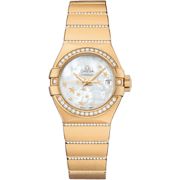 Constellation Co-Axial 27 Brushed Yellow Gold / Diamond / MOP Stars
