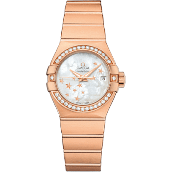 Constellation Co-Axial 27 Brushed Red Gold / Diamond / MOP Stars