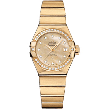 Constellation Co-Axial 27 Brushed Yellow Gold Diamond / Champagne MOP