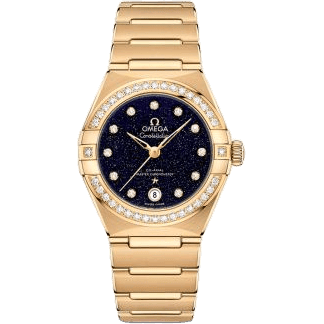 Constellation Manhattan 29 Co-Axial Master Chronometer Yellow Gold / Aventurine / Diamond