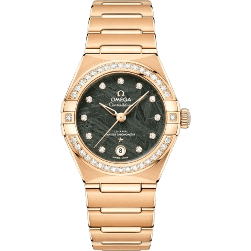 Constellation Manhattan 29 Co-Axial Master Chronometer Yellow Gold - Diamond / Green Meteorite