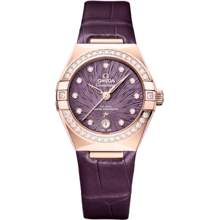 Constellation Manhattan 29 Co-Axial Master Chronometer Moonshine Gold - Diamond / Purple Supernova / Alligator
