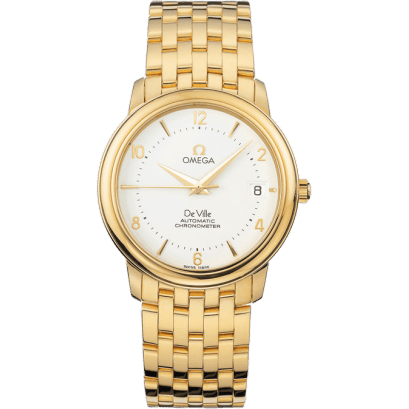 De Ville Prestige Automatic 34.7 Yellow Gold / White / Bracelet