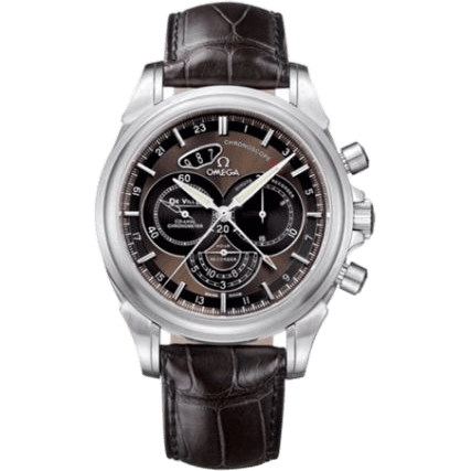 De Ville Co-Axial 44 Chronoscope GMT Stainless Steel / Brown