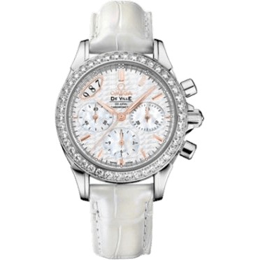 De Ville Co-Axial 35 Chronograph Stainless Steel / Diamond / White / Strap