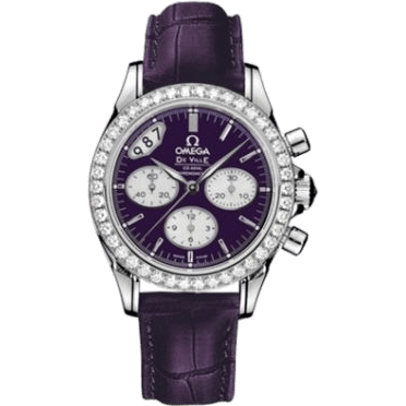De Ville Co-Axial 35 Chronograph Stainless Steel Diamond / Purple / Strap