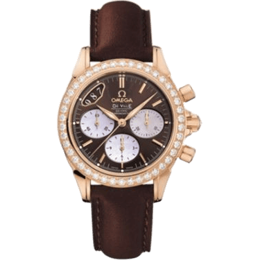 De Ville Co-Axial 35 Chronograph Red Gold Diamond / Brown