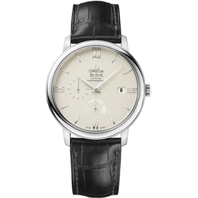 De Ville Prestige Co-Axial 39.5 Power Reserve Stainless Steel / Ivory / GUM Red Square