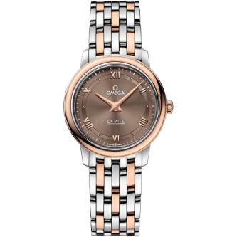 De Ville Prestige Quartz 27.4 Stainless Steel / Red Gold / Vintage Brown / Bracelet