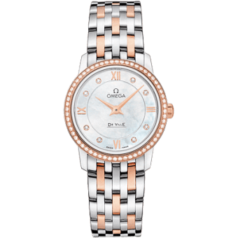 De Ville Prestige Quartz 27.4 Stainless Steel / Red Gold / Diamond / MOP / Bracelet