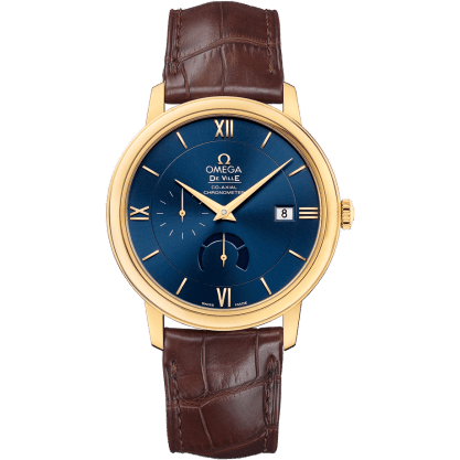 De Ville Prestige Co-Axial 39.5 Power Reserve Yellow Gold / Blue