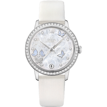 De Ville Prestige Co-Axial 32.7 White Gold / MOP Butterfly / Diamond