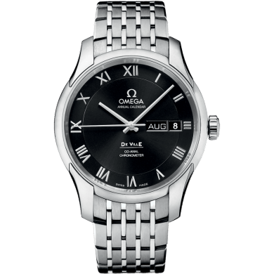 De Ville Co-Axial Annual Calendar Stainless Steel / Black / Bracelet