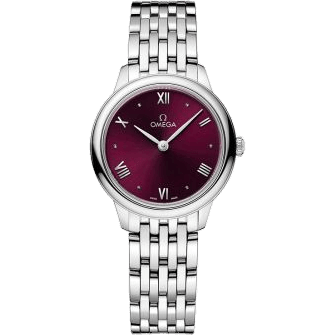 De Ville Quartz 27.5 Stainless Steel / Burgundy / Bracelet