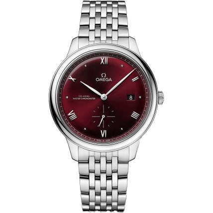 De Ville Small Seconds Master Chronometer Stainless Steel / Burgundy / Bracelet