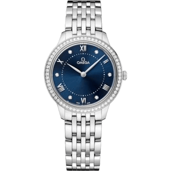 De Ville Quartz 30 Stainless Steel - Diamond / Blue / Bracelet