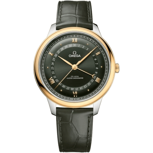 De Ville Prestige Co-Axial Master Chronometer Pointer Date 42 5 Stainless Steel / Yellow Gold / Green Sunburst