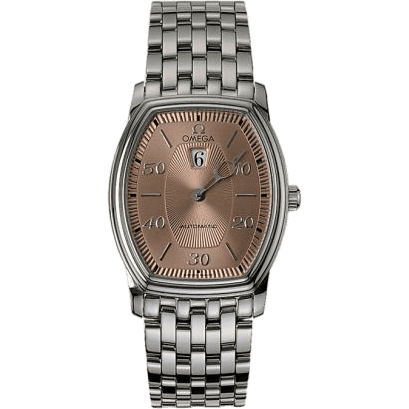 De Ville Tonneau Automatic Jump Hour Stainless Steel / Salmon / Bracelet