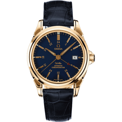 De Ville Co-Axial 38.7 GMT Yellow Gold / Blue