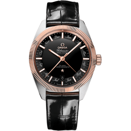 Globemaster Annual Calendar Stainless Steel / Sedna Gold / Black