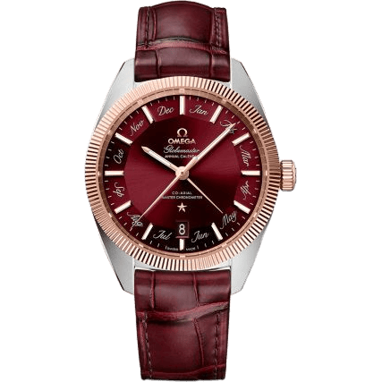Globemaster Annual Calendar Stainless Steel / Sedna Gold / Burgundy