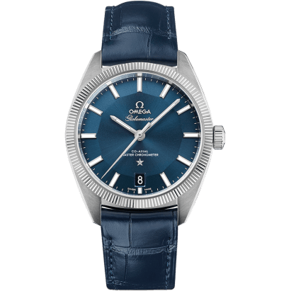 Globemaster Stainless Steel / Blue / Leather
