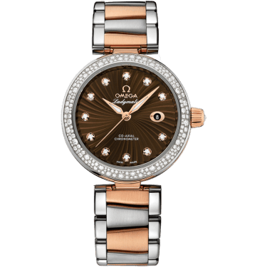 LadyMatic Co-Axial 34 Stainless Steel / Red Gold / Diamond / Brown / Bracelet