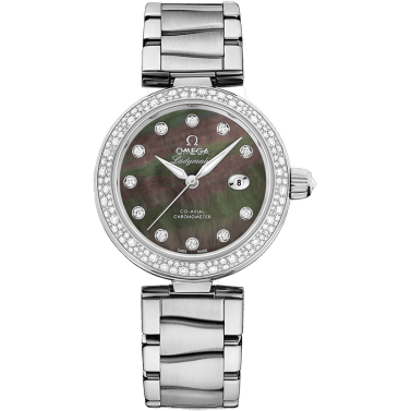 LadyMatic Co-Axial 34 Stainless Steel / Diamond / Brown MOP / Bracelet