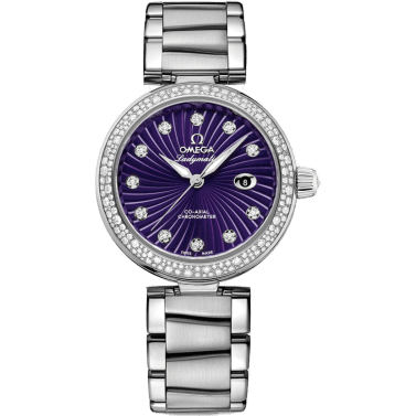 LadyMatic Co-Axial 34 Stainless Steel / Diamond / Purple / Bracelet