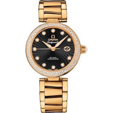 LadyMatic Co-Axial 34 Yellow Gold / Diamond / Black / Bracelet
