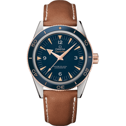 Seamaster 300 Master Co-Axial Titanium / Sedna Gold / Blue / Strap