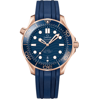 Seamaster Diver 300M Master Co-Axial 42 Sedna Gold / Blue / Rubber
